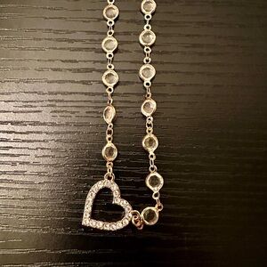 Elegant Heart Pendant Crystal Necklace